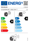 Michelin 215/65R16C 106/104T Agilis 3 (Üretim Yılı: 2025)
